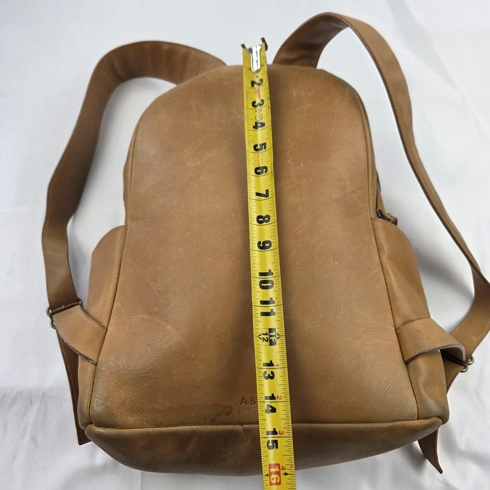 ABLE Backpack Brown 16 Inch Leather Women Laptop Bag Soft Case Travel Daypack